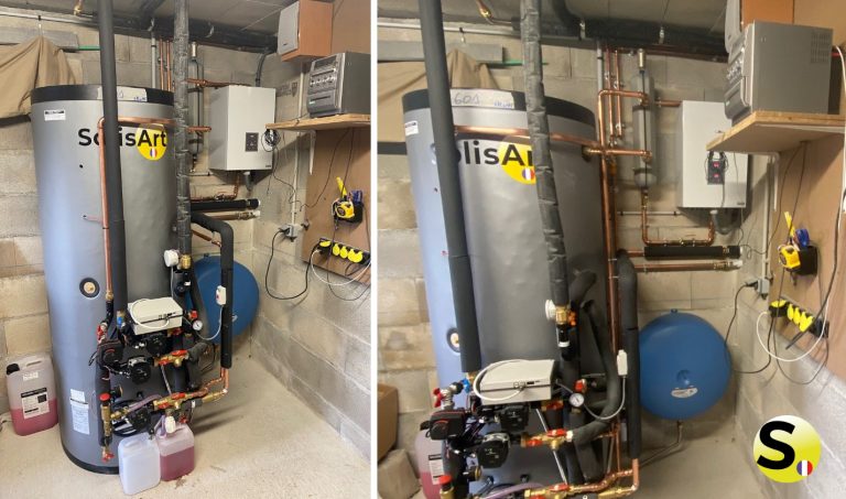 Chaufferie avec ballon ECS 500 L pour chauffage solaire à La Latette (39250)